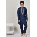Navy Blue Embroidered Boys Kurta Pajama