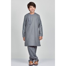 Grey Traditional Wear Kids Kurta Shalwar Suit