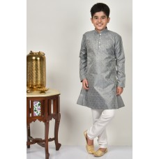 Grey Formal Kids Kurta Pajama Suit