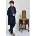Navy Blue Kids Premium Embroidered Kurta Pajama