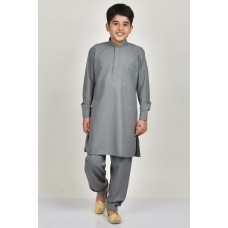 Grey Traditional Wear Pakistani Boys Kurta Shalwar