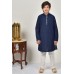 Navy Blue White Pakistani Kids Kurta Pajama 