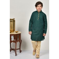 Green Beige Boys Eid Kurta Pajama