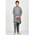 Dark Grey Plain Soft Fabric Kurta Pajama Set for Boys