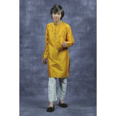 Mustard Embroidered Wedding Kurta Pajama Indian Boys Suit