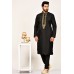 Black Embroidered Pakistani Mens Kurta Pajama