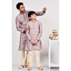 Lilac Embroidered Kurta Pajama for Men