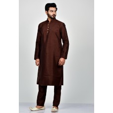 Dark Brown Silk Formal Party Kurta Pajama