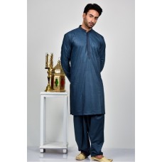 Denim Blue Indian Men Bollywood Kurta Shalwar