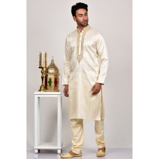 Light Gold Ethnic Kurta Pajama Set for Indian Men