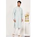 Light Grey Party Kurta White Pajama for Men
