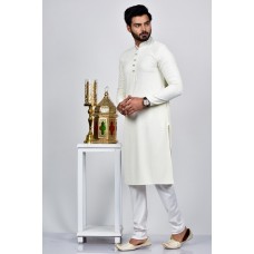 White Pakistani Mens Festive Kurta Pajama