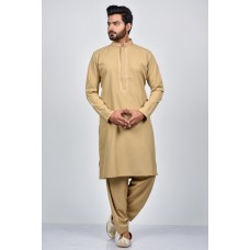 Dark Fawn Embroidered Kurta Shalwar Set