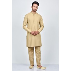 Fawn Indian Desi Men's Casual Kurta Trouser Set