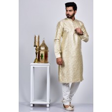 Gold Indian Mens Fancy Wedding Kurta Pajama