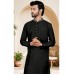 Black Gold Embroidered Men's Kurta Pajama Set