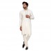 Cream Pakistani Mens Embroidered Festive Kurta Set