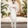 White Silk Straight Cut Men's Kurta Pajama