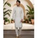 White Silk Embroidered Men's Kurta Pajama