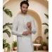 White Silk Embroidered Men's Kurta Pajama