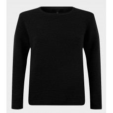 Mens Black Designer Ribbed Jumper