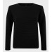Mens Black Designer Ribbed Jumper