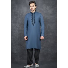 MOSAIC BLUE & BLACK FESTIVE MEN'S KURTA SALWAR