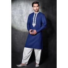 Blue White Embroidered Kurta Shalwar Suit 