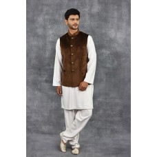 Dark Brown Indian Mens Designer Waistcoat