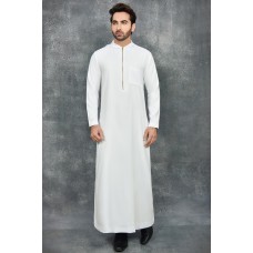 White Arab Style Mens Jubba with Hoodie