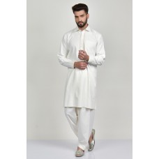 White Indian Mens Embroidered Kurta Salwar