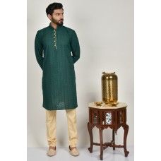 Bottle Green Pakistani Mens Designer Kurta Pajama