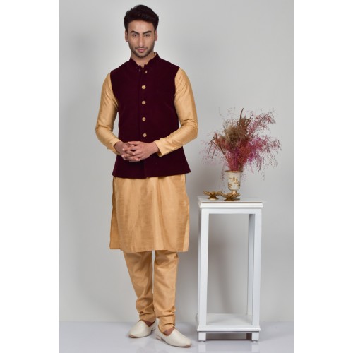 Mehroon waistcoat on sale