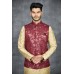 Maroon Jammawar Waistcoat Indian Festive Clothing