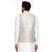 Cream Jamawar Textured Fancy Waistcoat for Men