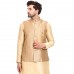 Dark Gold Ethnic Waistcoat for Men 