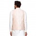 Peach Embroidered Premium Waistcoat for Men