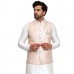 Peach Embroidered Premium Waistcoat for Men