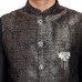Black Sequin Embroidered Mens Waistcoat