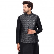 Black Royal Embroidered Men's Waistcoat