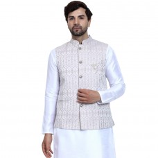 Light Purple Jamawar Textured Men’s Waistcoat