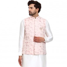 Pink Floral Embroidered Men’s Waistcoat