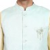 Light Green Textured Plain Men's Waistcoat