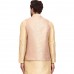 Peach Gold Brocade Textured Western Style Men's Waistcoat 