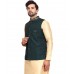 Black Embroidered Brocade Style Formal Waistcoat