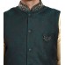 Black Embroidered Brocade Style Formal Waistcoat