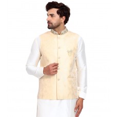 Cream Brocade Style Wedding Waistcoat