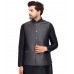 Dark Grey Self Design Waistcoat