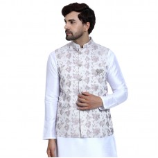 Light Purple Embroidered Ethnic Waistcoat