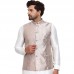 Peach Brocade Style Fancy Waistcoat